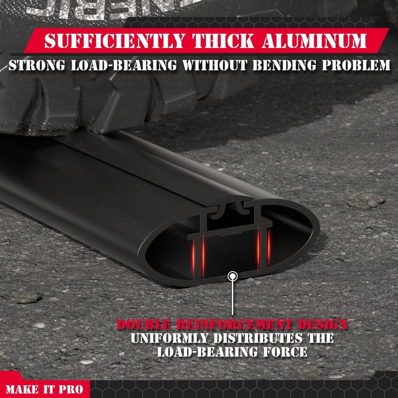 KitsPro 260lb Roof Rack Cross Bars for 2007-2025 Jeep Wrangler, 2020-2025 Jeep Gladiator, Matte Black Heavy Duty Aluminum Cargo Crossbar (ONLY FIT Hard Roof Top) - Image 5